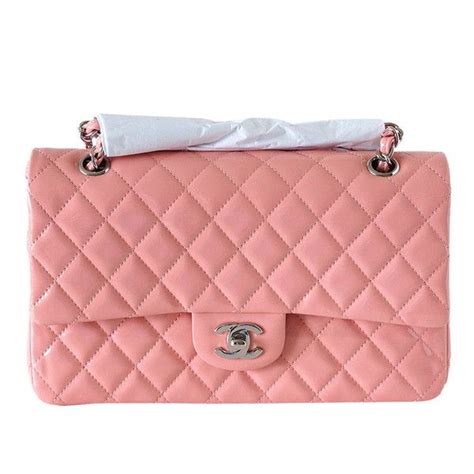 Preowned Chanel Bag Medium Flap Pink Patent Leather Cruise 